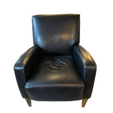 American Leather Brand Arm Chair, Top Grain Leather, Black